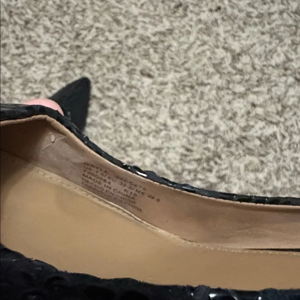 Calvin Klein Gayle 7.5 Elegant Black Women's Heels Pumps Snakeskin Patent Style